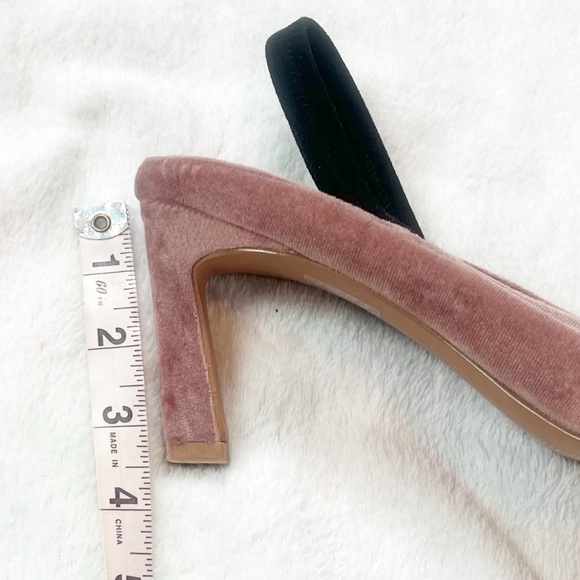 ASOS Velvet Slingback Mules Heels Pointy Toe Pink Women’s Size 8 - Picture 7 of 9